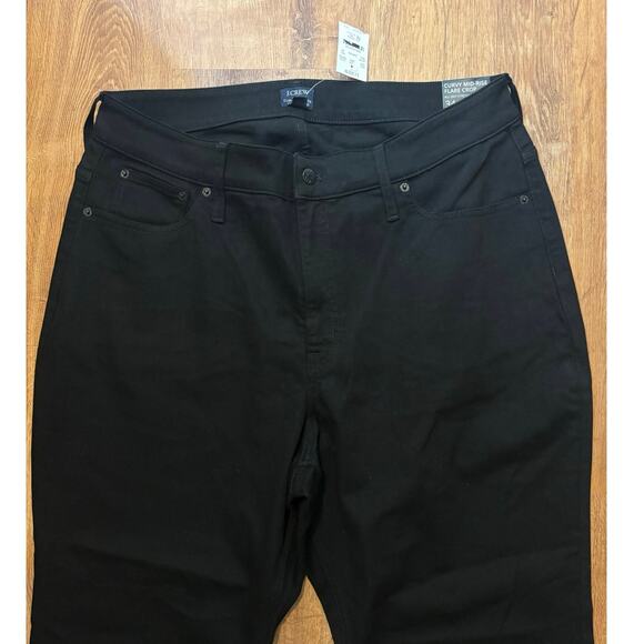 NWT J.Crew Curvy Mid Rise Flare Crop Jean In Signature Stretch Black Size 34 - Picture 4 of 8